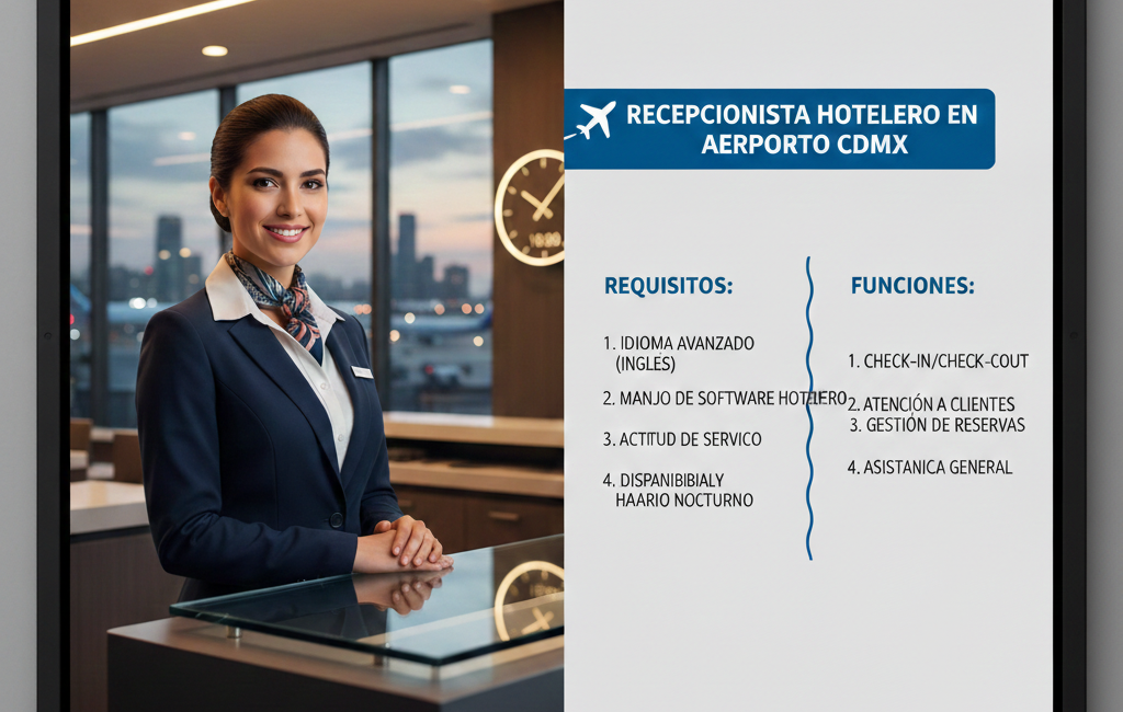 Recepcionista Hotelero en Aeropuerto CDMX