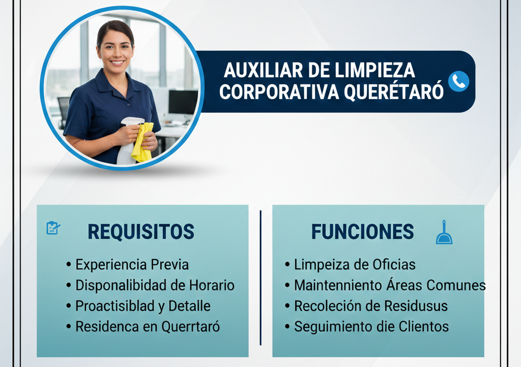 Auxiliar de Limpieza Corporativa Querétaro